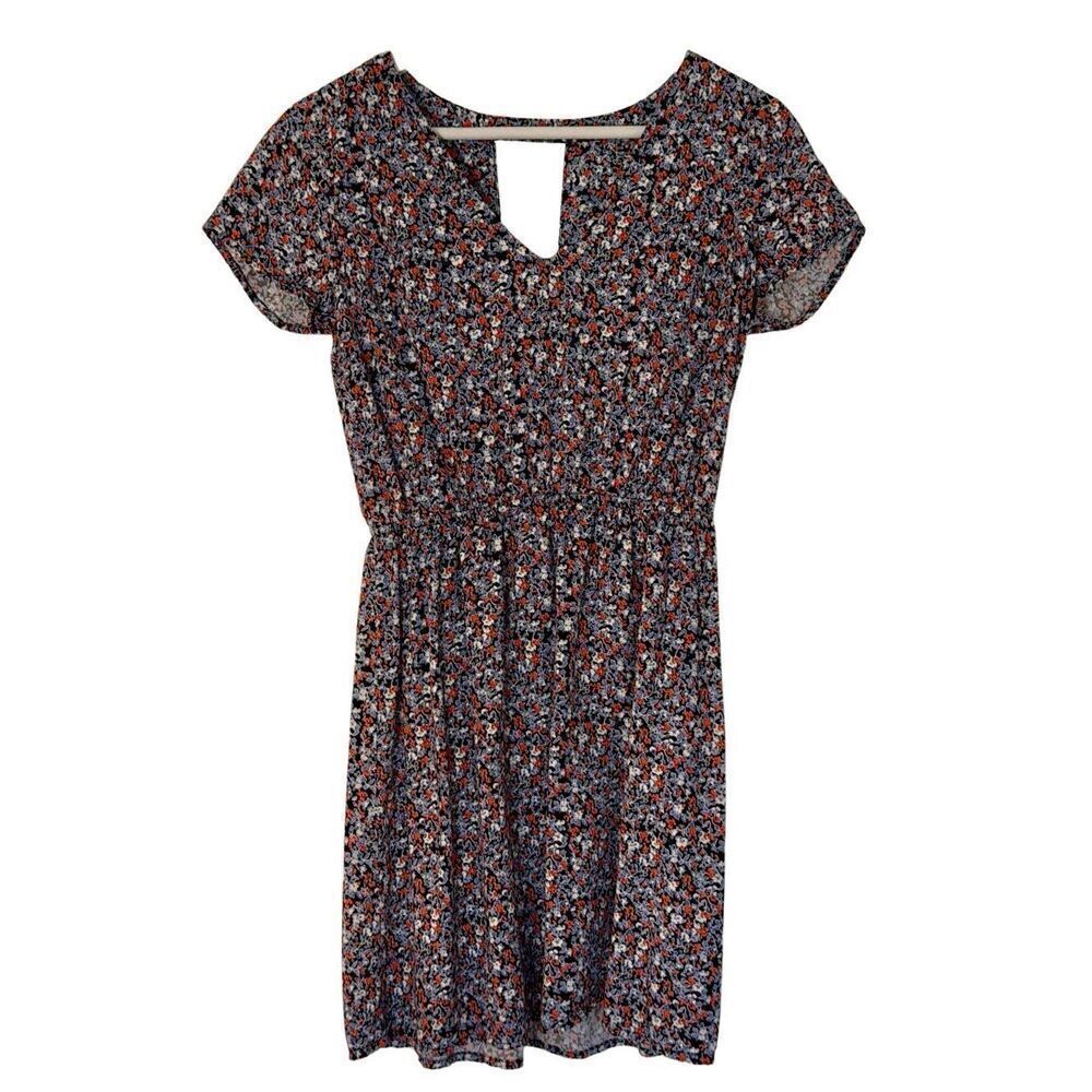 Gap floral short sleeve vneck dress size small petite